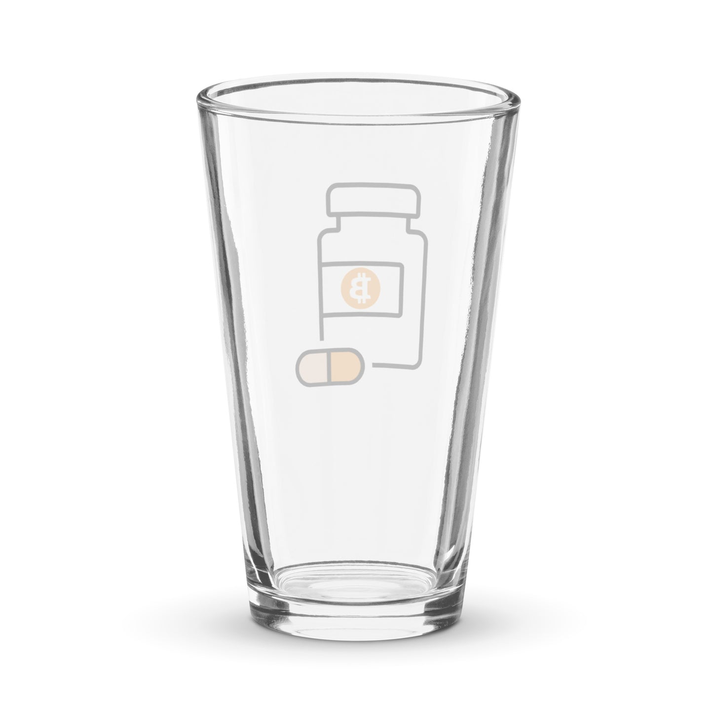 'Orange Pill' pint glass