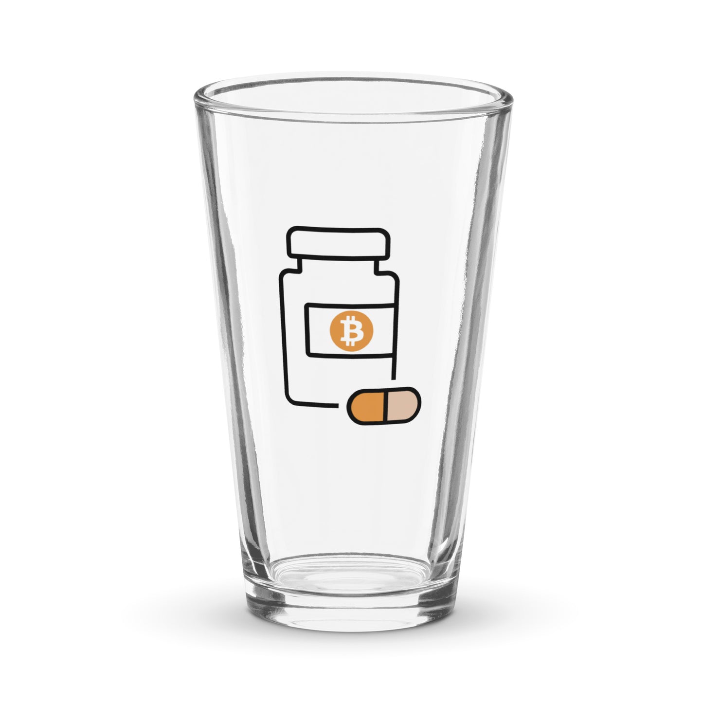 'Orange Pill' pint glass